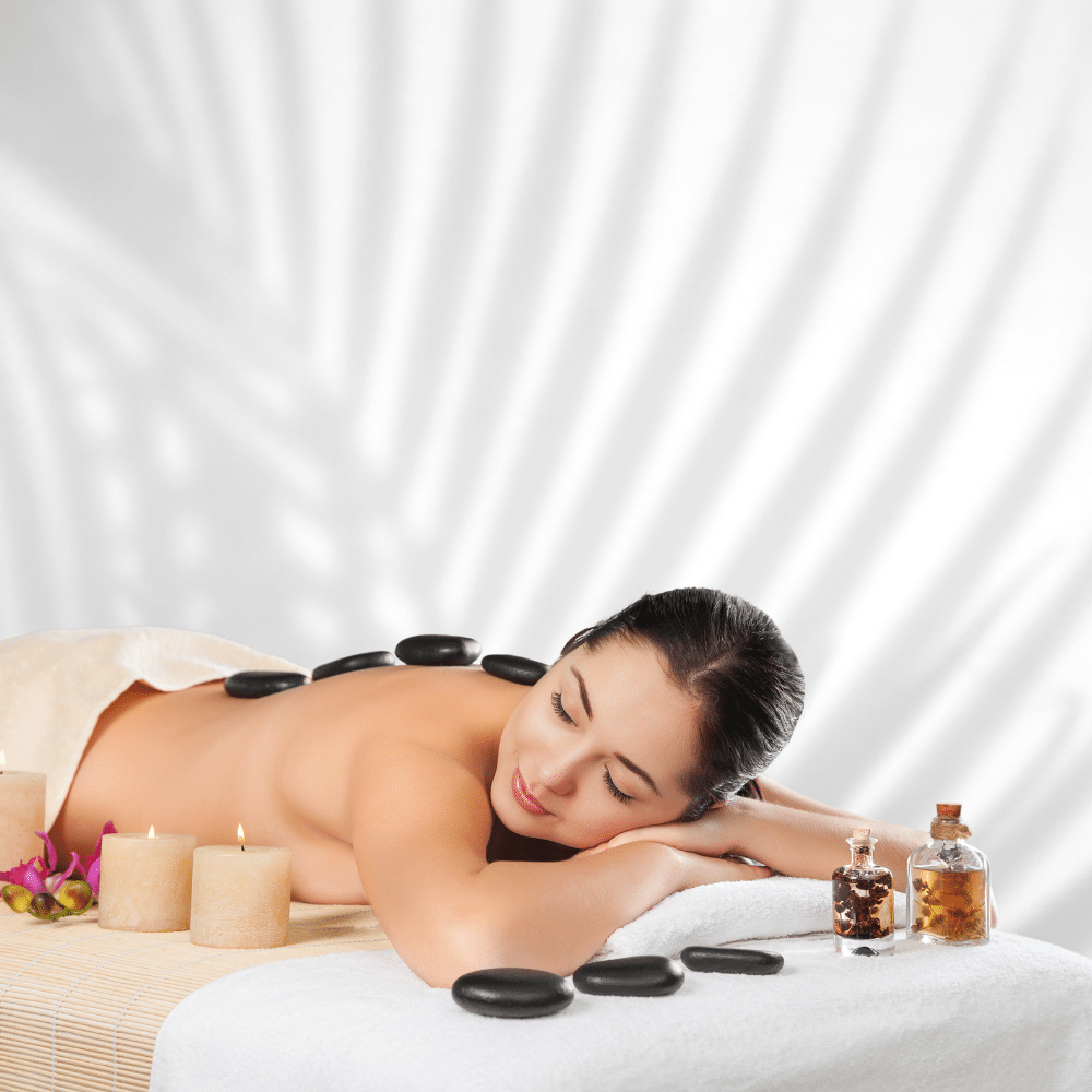 US Medical Spa treatment- A lady lying on the bed take spa massage