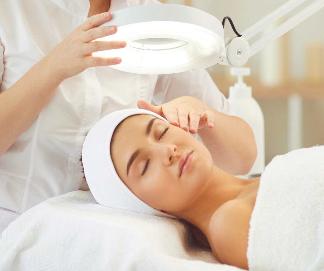 Medspa Social Media Marketing- a beautiful lady take modern facial treatment