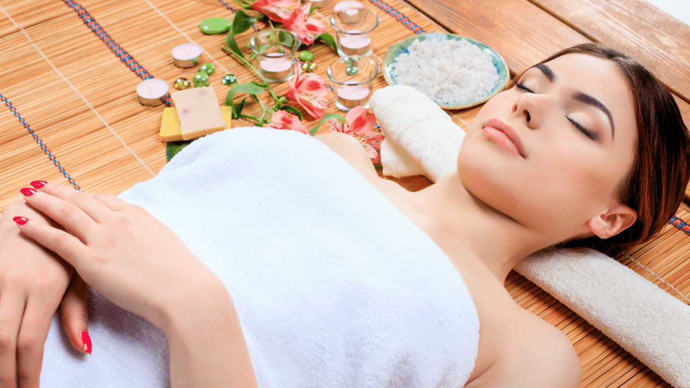 Medspa- a lady take natural spa